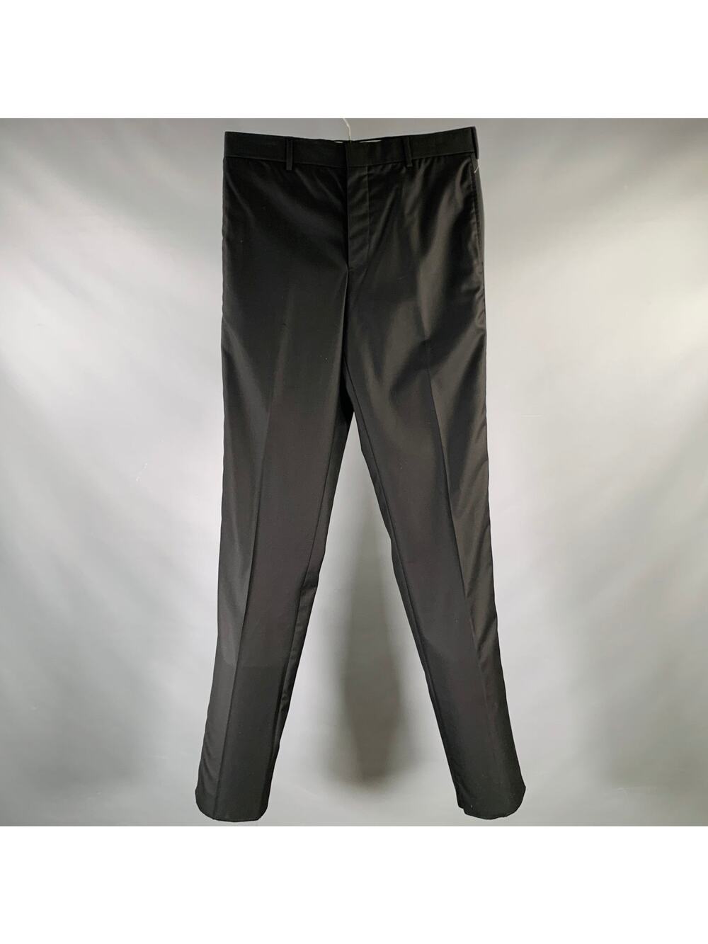 BLACK FLEECE Size 32 Black Wool Tuxedo Dress Pants